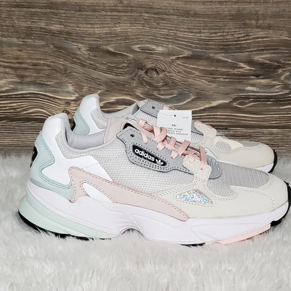 New Adidas Falcon Grey White Mint Chunky Sneaker - Picture 7 of 8